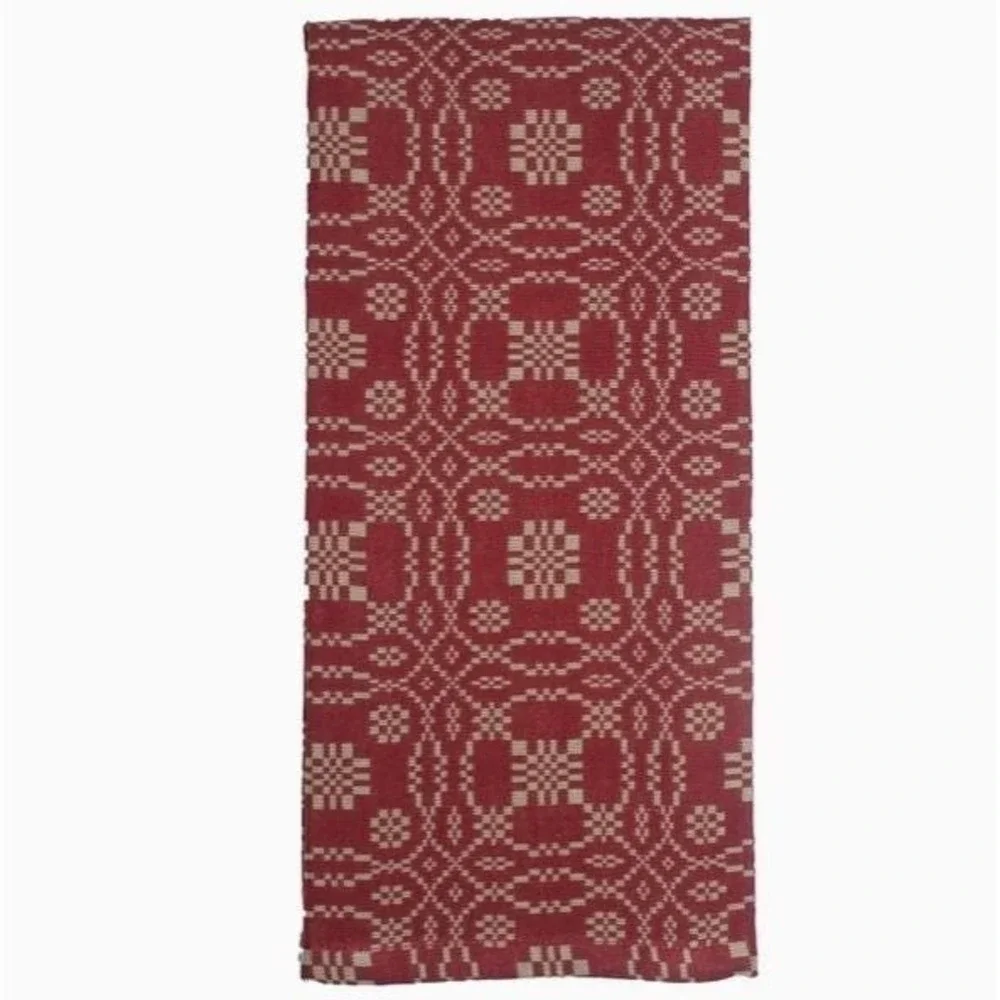 Lover's Knot Jacquard Barn Red Kitchen Towel 18x28
